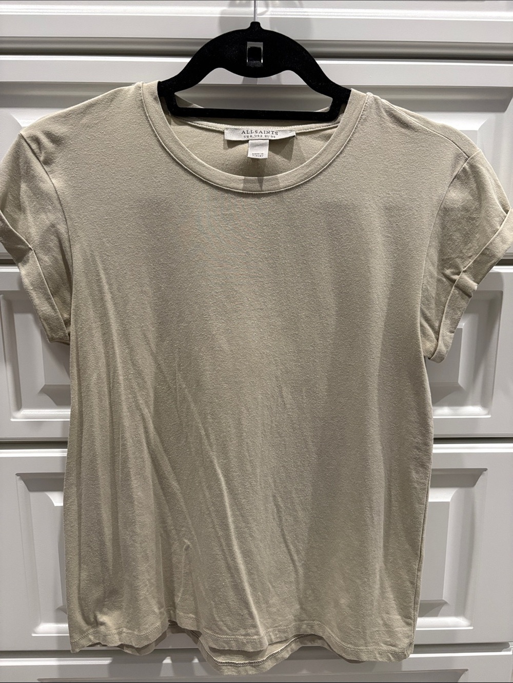 AllSaints Women's Short Sleeve Crewneck Tee in Light Tan